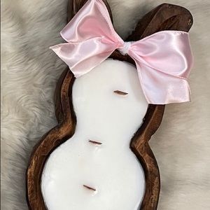 Bunny Wood Dough Bowl Candle